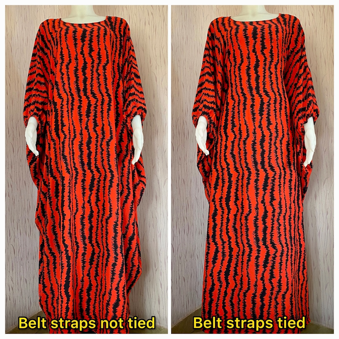 PDF Sewing Pattern Elastic Sleeves Kaftan With Tie Belt / Etsy