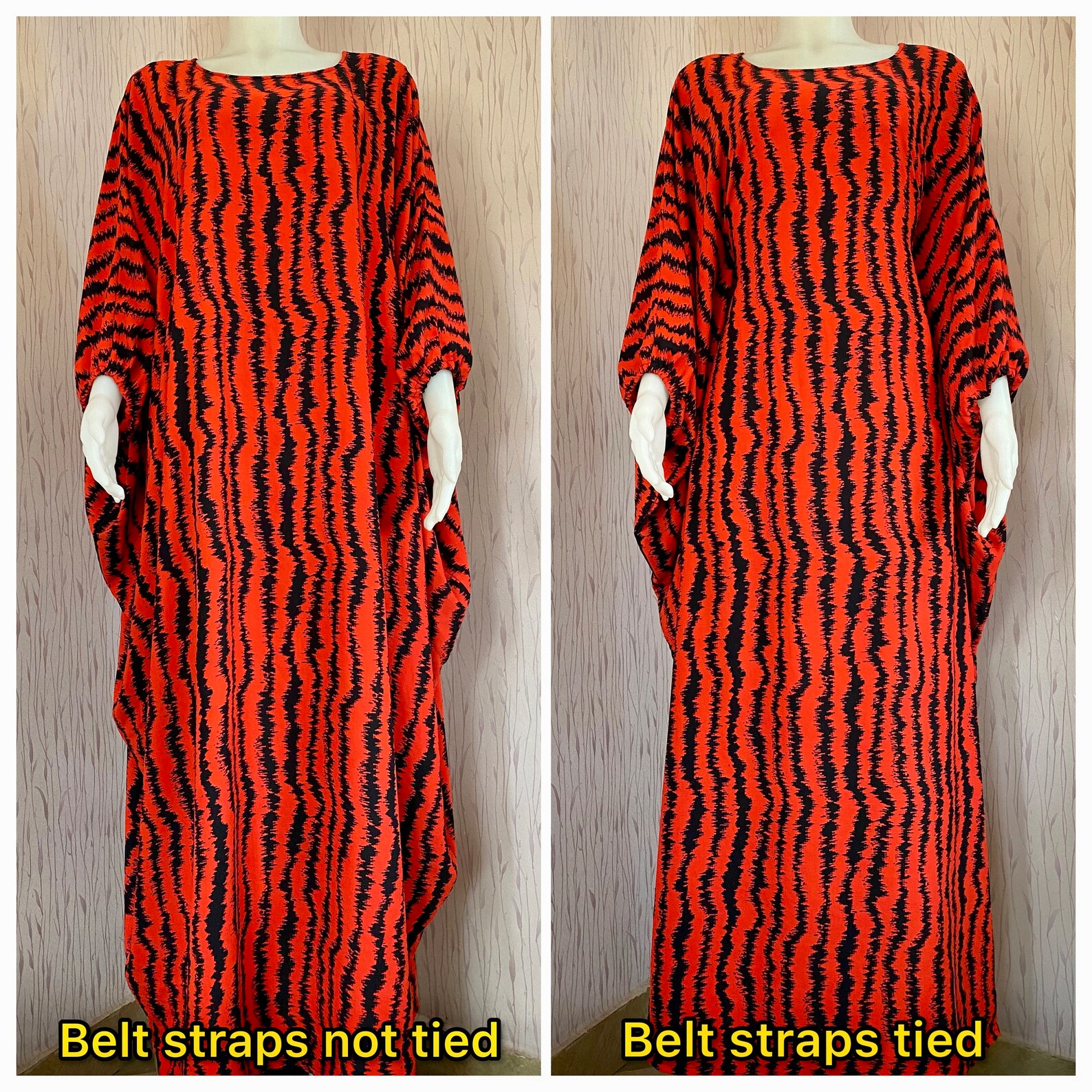 PDF Sewing Pattern Elastic Sleeves Kaftan With Tie Belt / Etsy