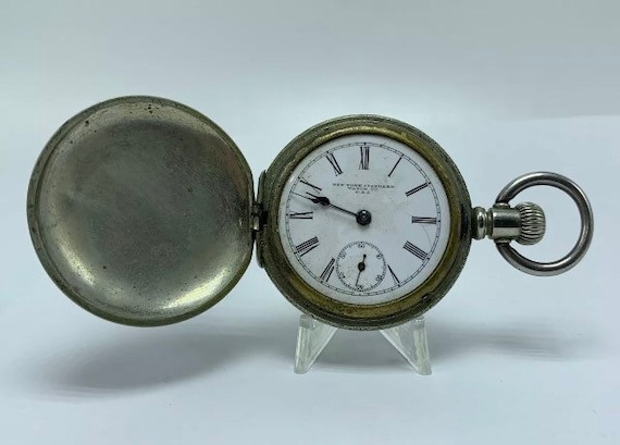 New York Standard Watch Co 6s 7j Double Hunter Poc