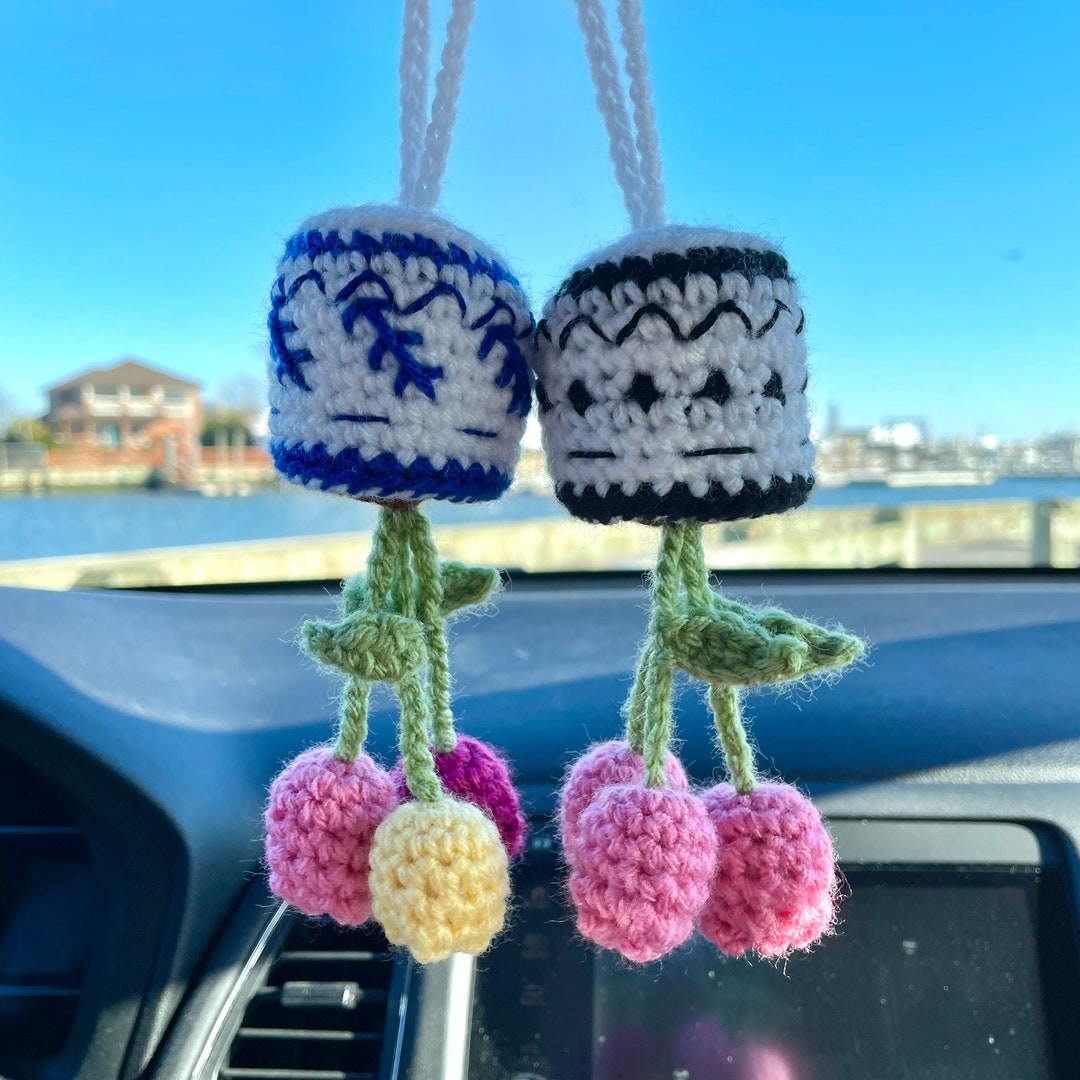 Crochet Upside Down Tulip Vase Car Accessory | Crochet Car