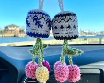 Crochet Upside Down Tulip Vase Car Accessory | Crochet Car Decoration | Harry Styles Car Ornament | Harry’s House Inspired Decor