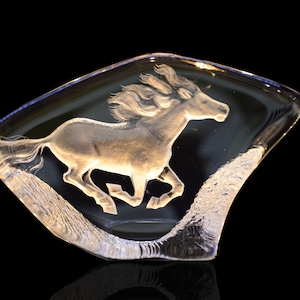 Crystal Horse sculpture by Mats jonasson,Glass art,Glass Sculptures & Figurines