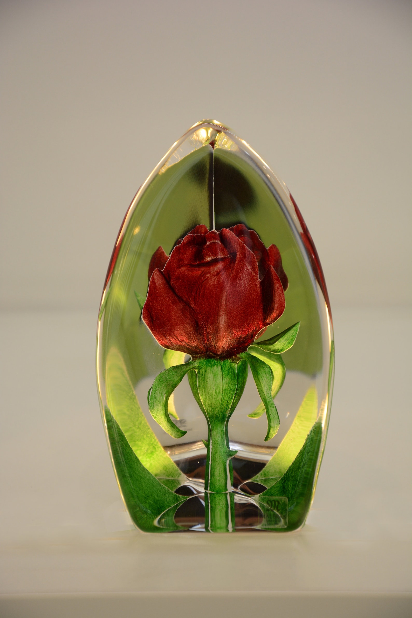 Rose Flower Crystal Sculpture by Mats Jonasson, Maleras, Sweden Etsy