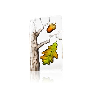Oak tree small Crystal sculpture by Mats Jonasson, Maleras, Sweden