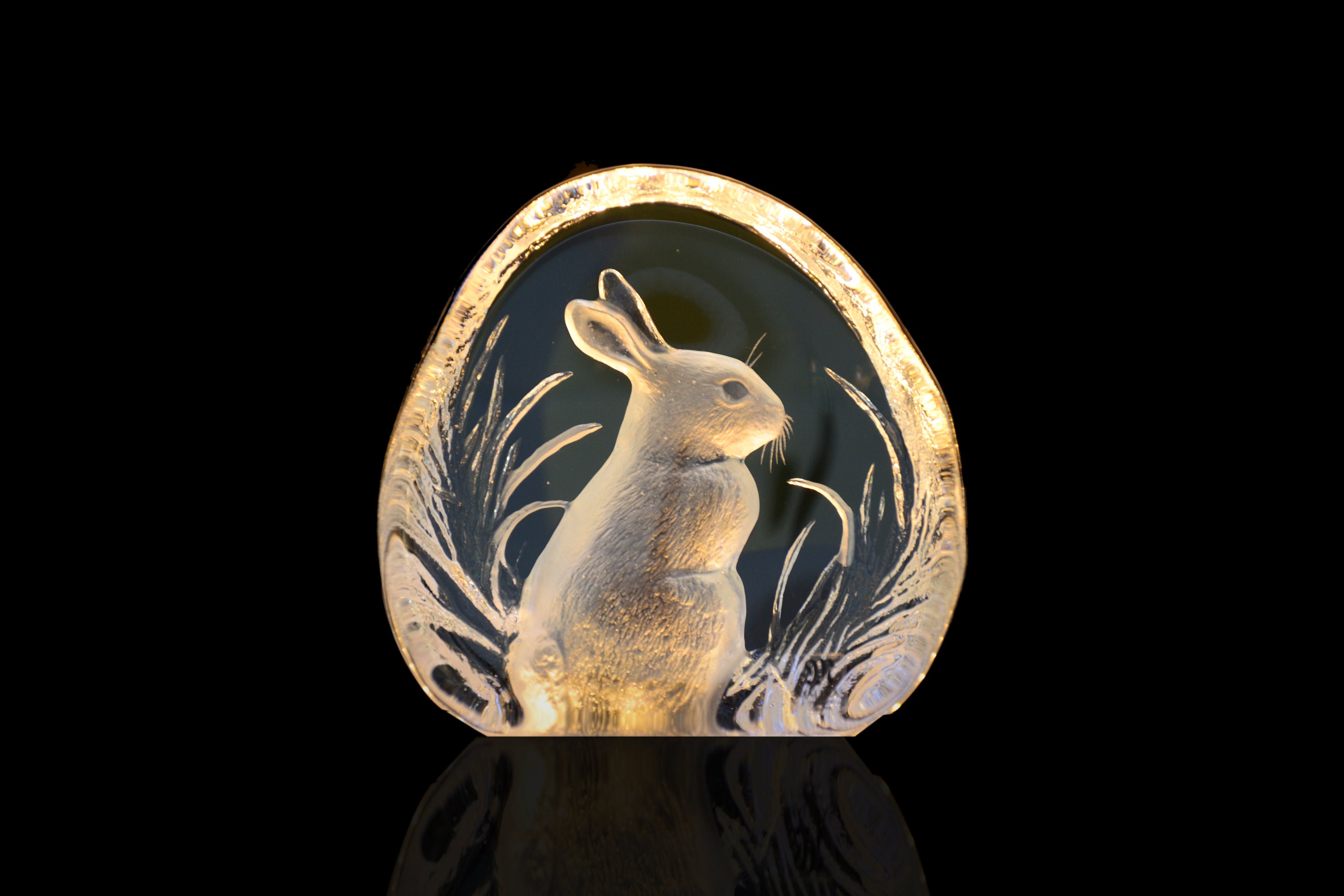 Rabbit Crystal Sculpture by Mats Jonasson Maleras Sweden Etsy