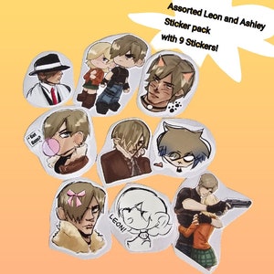 Assortiment d'autocollants RE4 Leon et Ashley