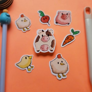 Lindo paquete de pegatinas de animales de granja
