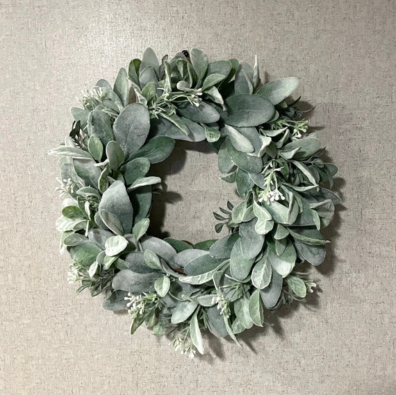 Mini Lambs Ear Wreath 12 Inch Lambs Ear Candle Ring Small Etsy