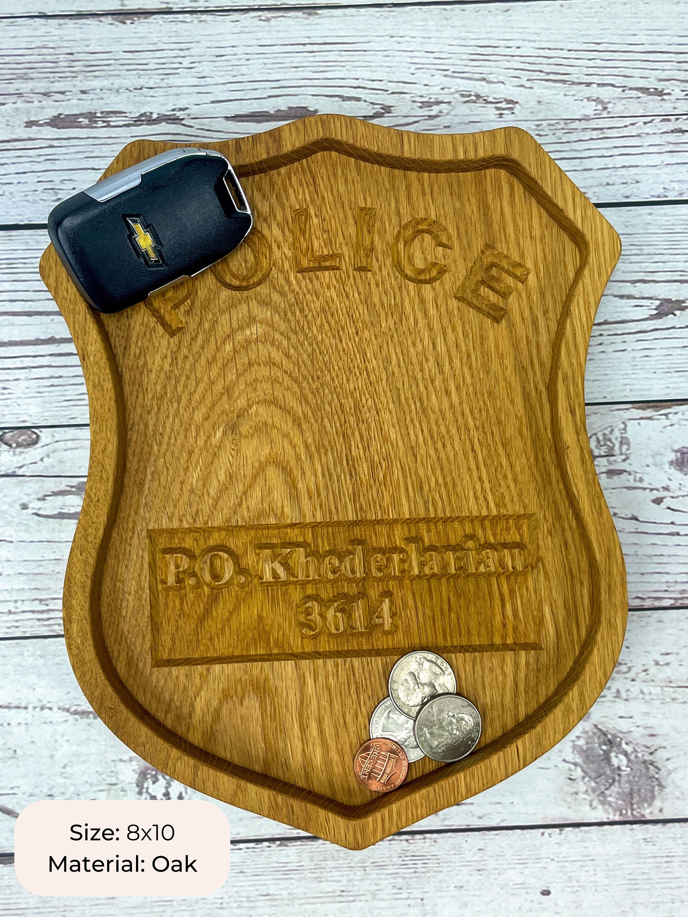 Personalized Police Gift, Police Officer Gifts, Law Enforcement Gifts, Police Wooden Tray, Police Desk Decor, Police Graduation, Cop Gifts
