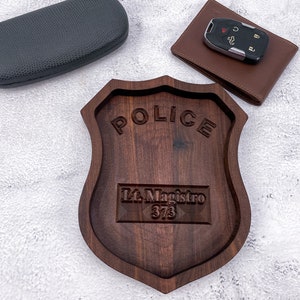 Personalized Police Gift, Police Officer Gifts, Law Enforcement Gifts, Police Wooden Tray, Police Desk Decor, Police Graduation, Cop Gifts