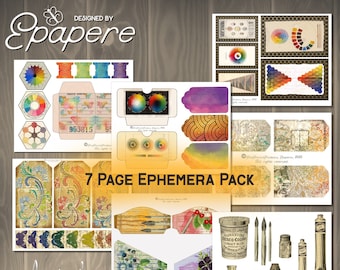 Digital paper “Artist’s Delight” Journal Ephemera collection