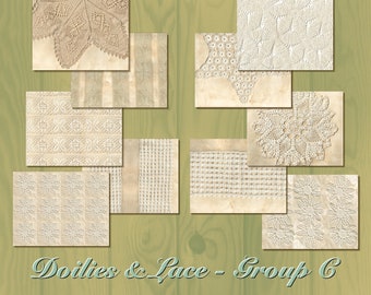 Lace and Doilies Junk Journal Printable Paper Collection C