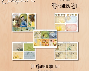 Garden Collage Digital Ephemera Kit