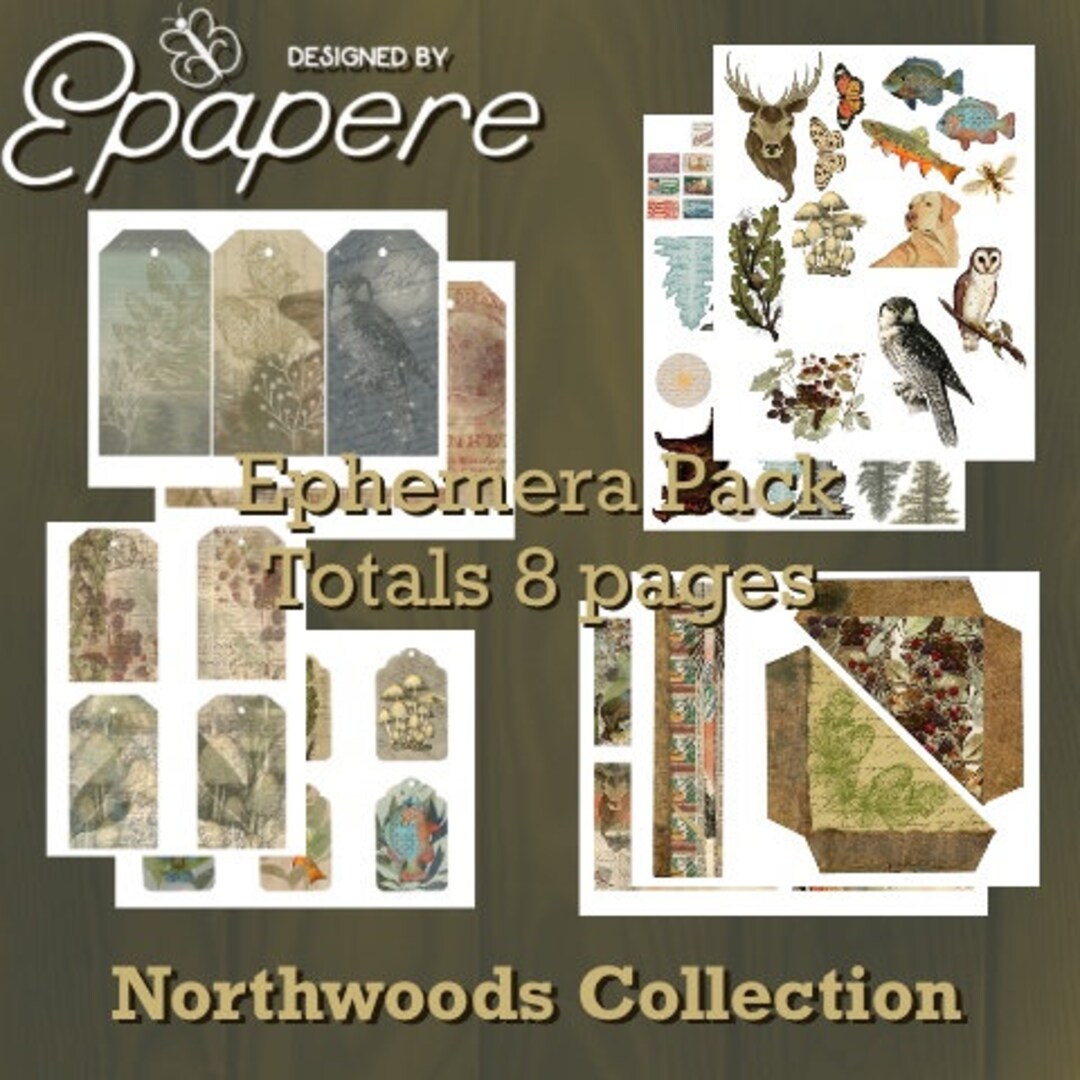 Northwoods Junk Journal Printable Ephemera Pack - Etsy