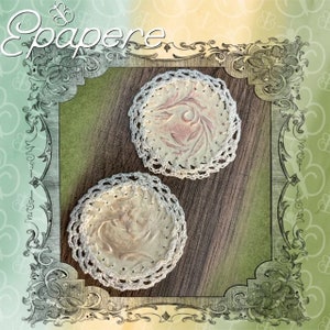 Dry embossed floral 1.75” medallion