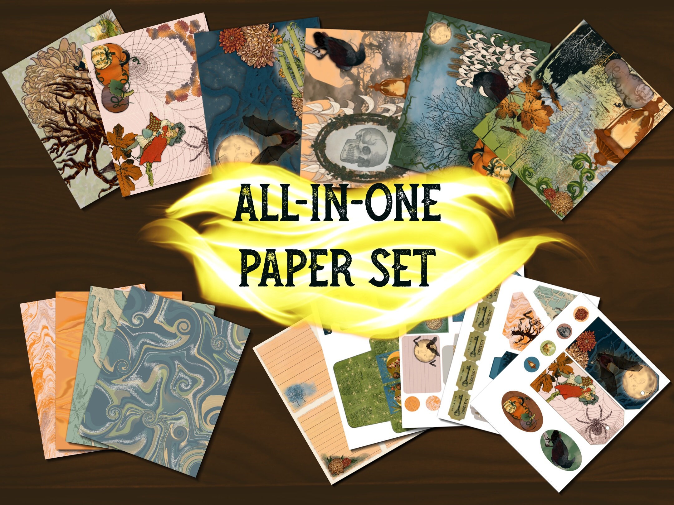 Halloween Mixed Paper Collage Ephemera Set