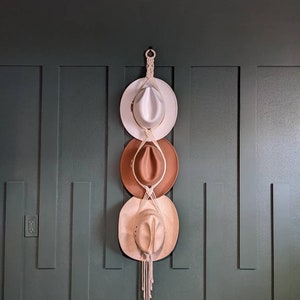 Macrame Hat Hanger: Boho Wall Decor, Hat Organizer