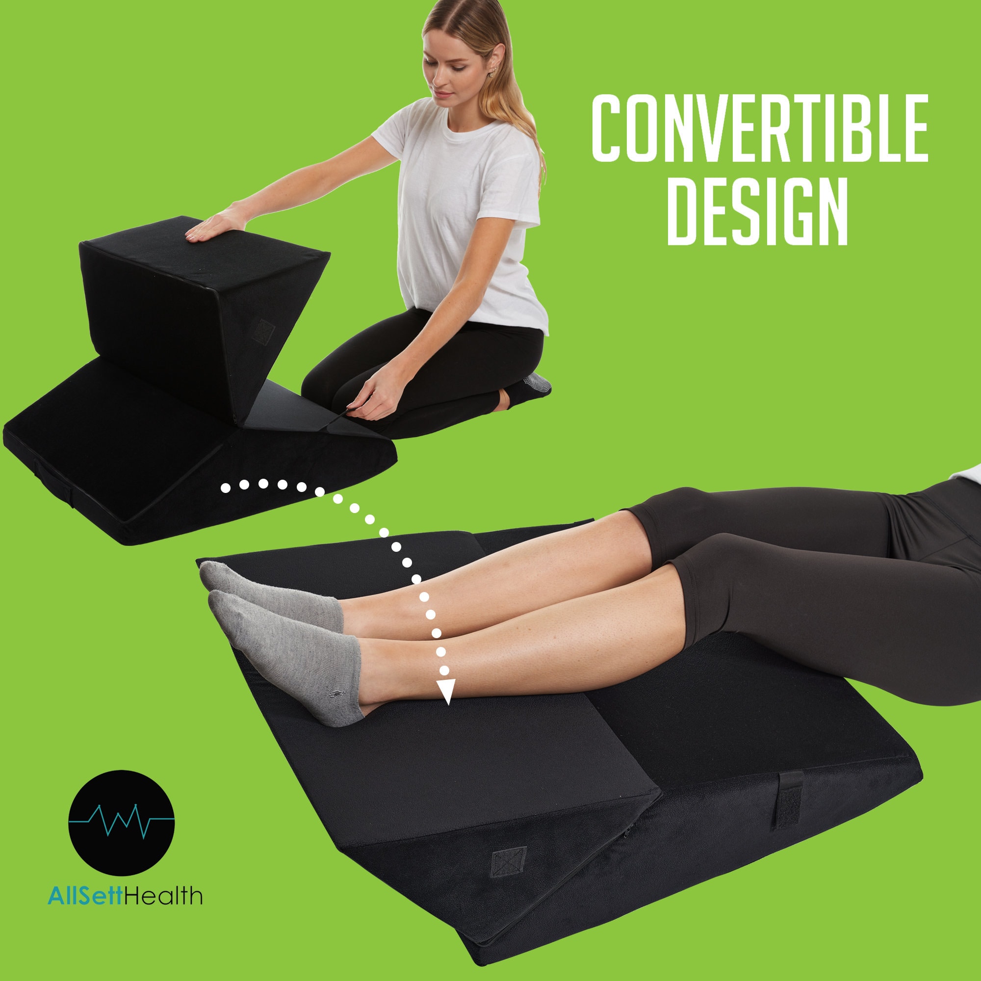 Bed Wedge Pillow Adjustable 9&12 Inch Folding Memory Foam Etsy