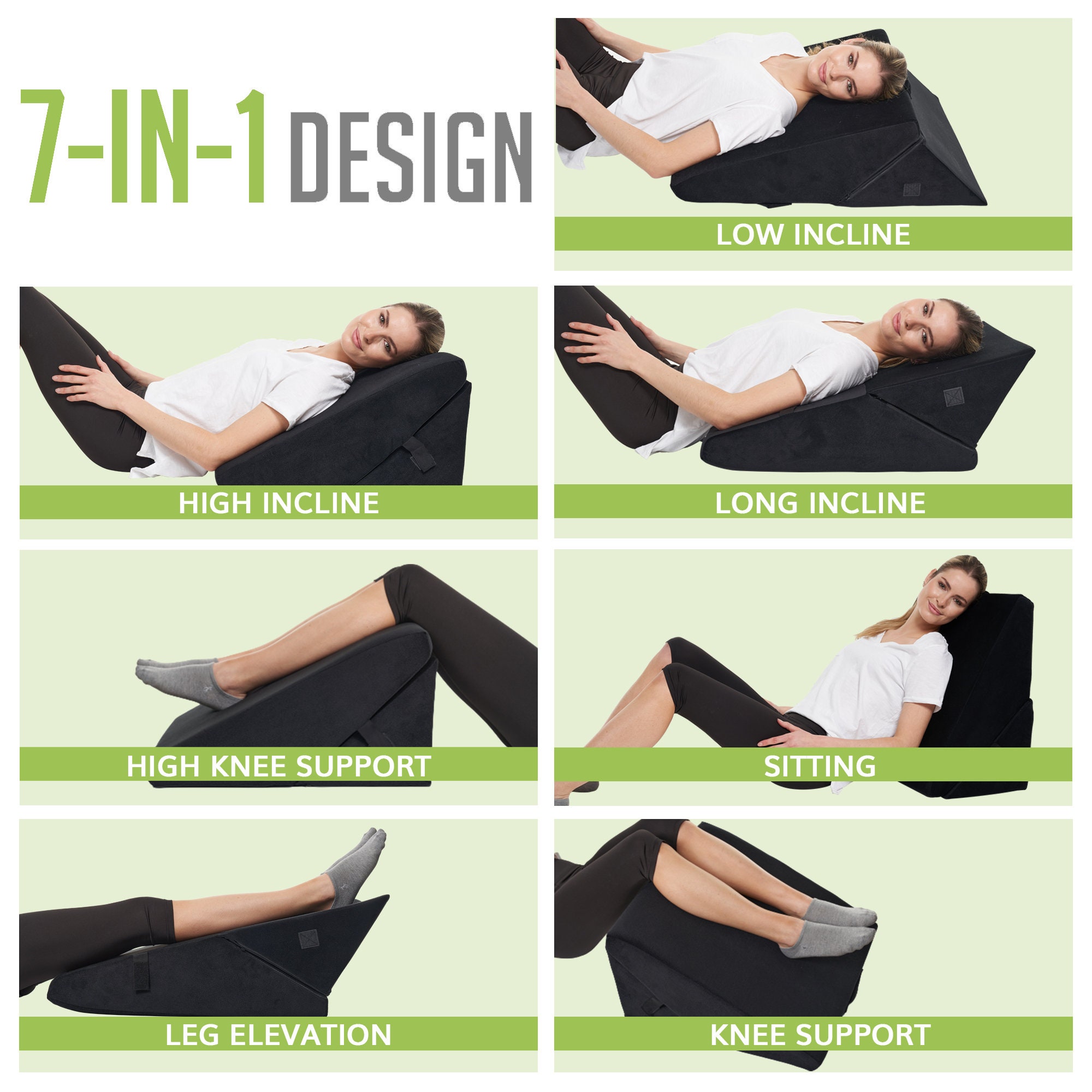 Bed Wedge Pillow Adjustable 9&12 Inch Folding Memory Foam Etsy