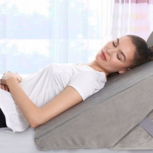 Bed Wedge Pillow - Adjustable 9&12 Inch Folding Memory Foam