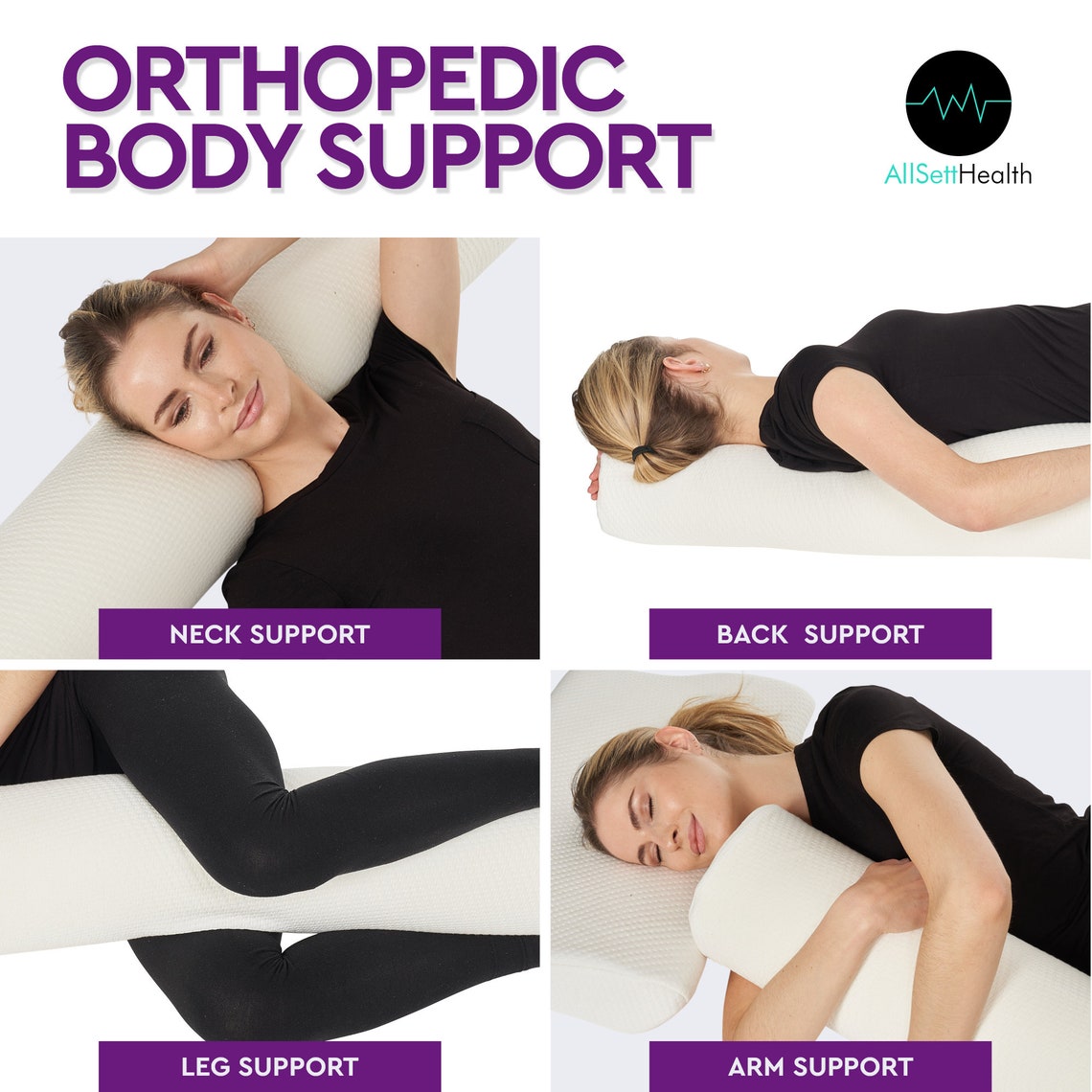 XXL Round Cervical Bolster Body Pillow with Removable Washable Etsy