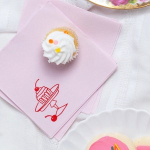 Cupcake Pastel Pink Cocktail Napkin Set 30 Pieces