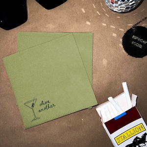 Olive Another Dirty Martini Cocktail Napkin Set 30 Pieces | For Wedding, Engagement Party, Rehearsal Dinner, Bridal Shower, Birthday Party