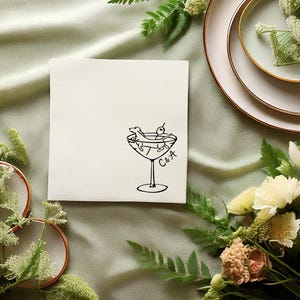 Swimming Dachshund Sketch Napkin | | For Wedding, Engagement Party, Rehearsal Dinner, Bridal Shower, Night Before, Bachelorette