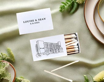 Custom Venue Matchboxes | Wedding | Bachelorette | Personalized | Bach Party | Bridal Shower | Rehearsal Dinner Night Before Matches