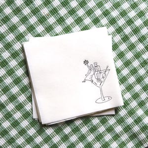 Bride & Groom Martini Glass Cocktail Napkin Set 30 Pieces | For Wedding, Engagement Party, Rehearsal Dinner, Bridal Shower