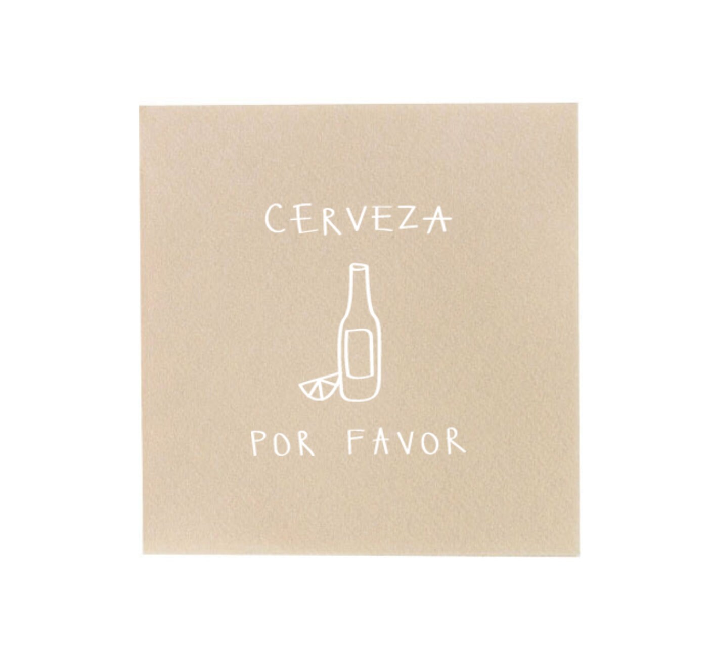 Cerveza Por Favor Kraft Cocktail Napkin Set Guest Towel Etsy