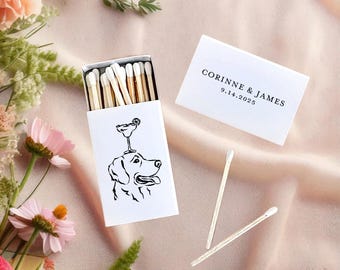 Dog with Cocktail Glass on Head Matchboxes: Custom Party Favors