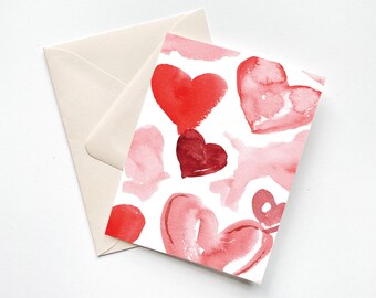 Abstract Hearts Valentine's Day Card | For Friend | For Her | For Mom | For Girlfriend | For Boyfriend | For Sister