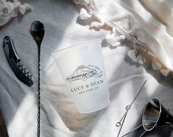 Custom NYC Taxi Wedding Cups: Personalized Party Favors