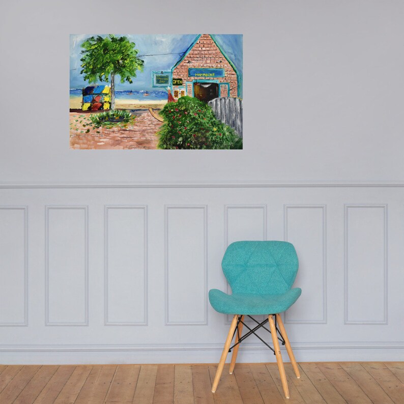 Cape Cod Northern Lights Hammock Shop Oil Painting Etsy