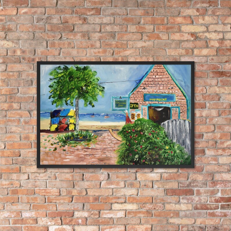 Cape Cod Northern Lights Hammock Shop Oil Painting Etsy