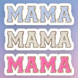 Mama Adesivo | do remendo do brilho adesivo | mãe adesivo | Novos presentes para mamãe | Presente de Dia das Mães | Presente de chá de bebê | Adesivo de patch do time do colégio