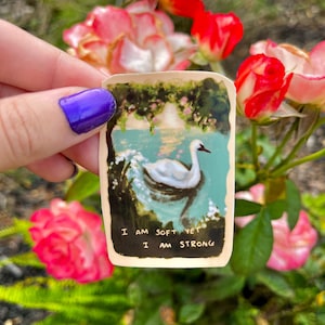Swan Sticker | Dreamy Peaceful Sticker | Beautiful Swan | Soft Art | Vinyl Sticker | Soft Aesthetic | Vinyl Swan | Positive Affirmation Gift