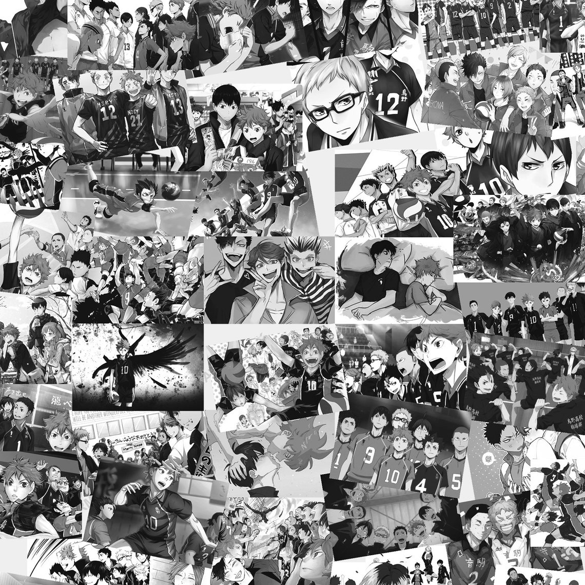 Manga Panel Wall Collage Kit Black and White 100pcs Etsy