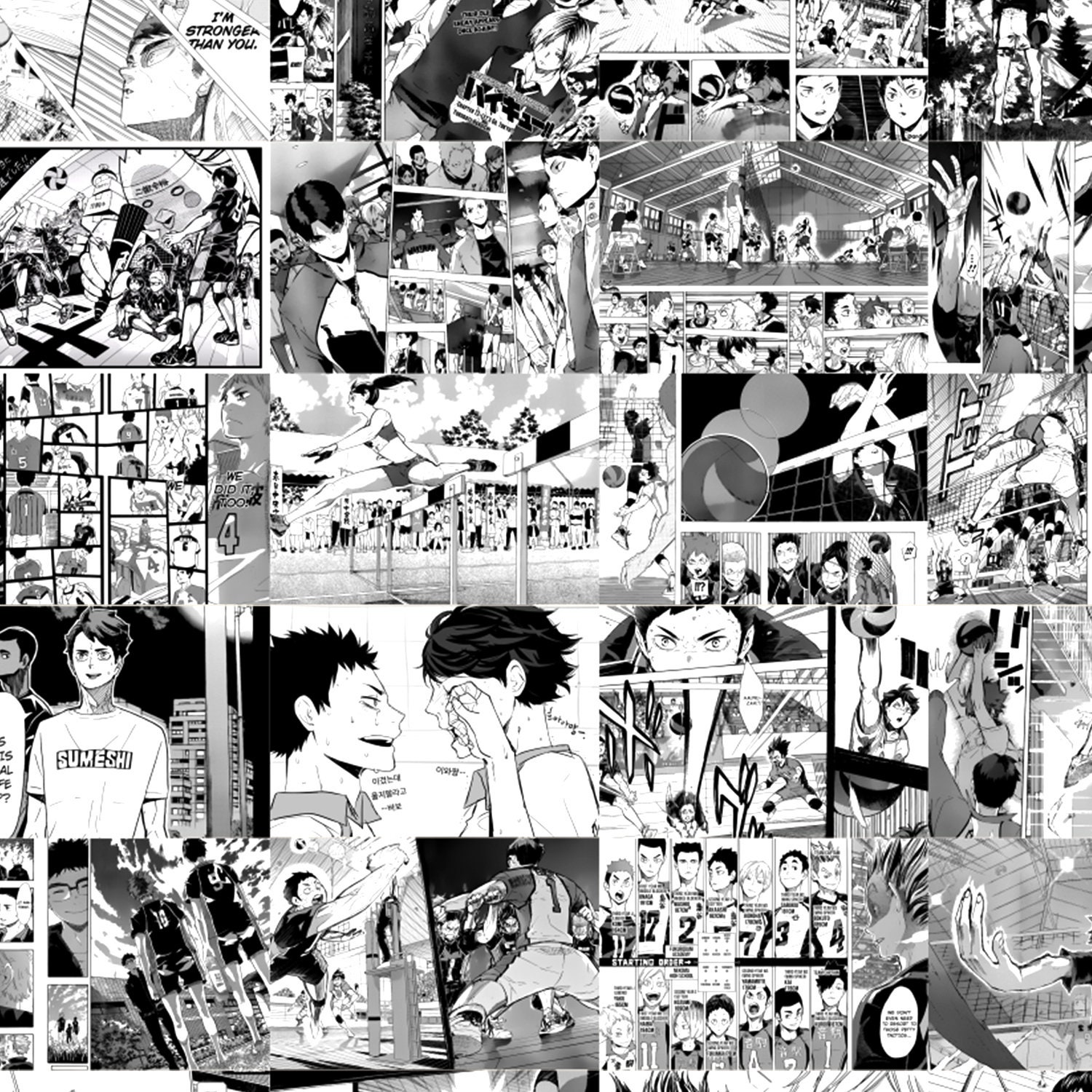 Manga panel 6x8 wall collage kit Black and white | Etsy