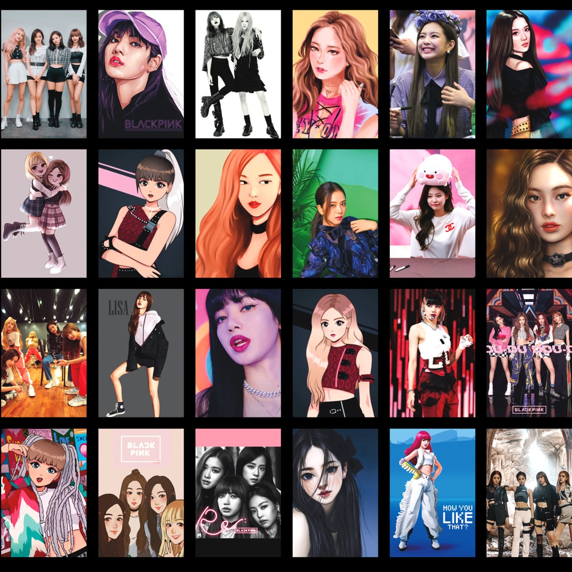 Blackpink Photocards Set Wall Collage Kit Digital 60pcs Dorm - Etsy