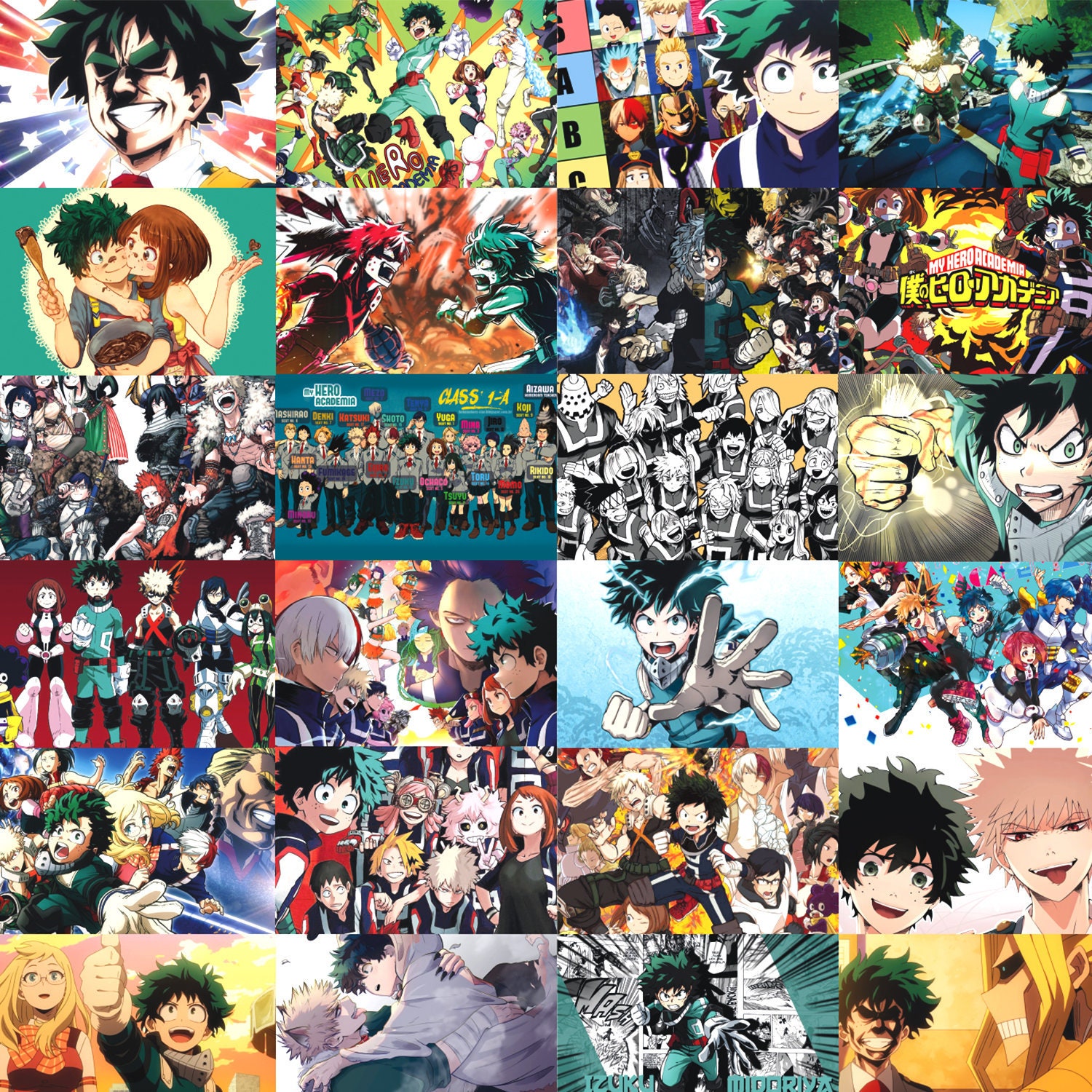 Manga panel My Hero Academia 20-100pics wall collage kit Tezza | Etsy
