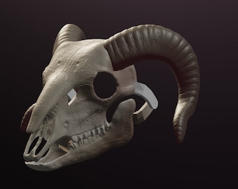 Masque de crâne de bélier . Fichiers STL pour l’impression 3D
