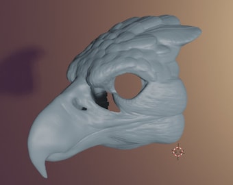 Máscara de águila arpía. Archivos STL para impresión 3D