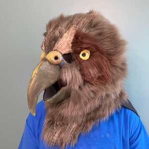 Realistic Kea Parrot Fursuit Head