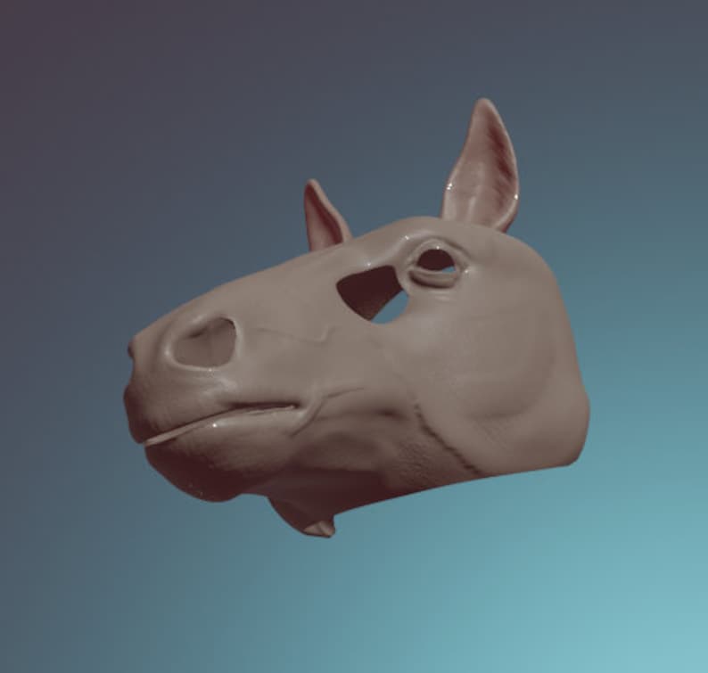 Masque de cheval . Fichiers STL pour limpression 3D image 1