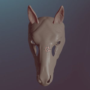 Masque de cheval . Fichiers STL pour limpression 3D image 5