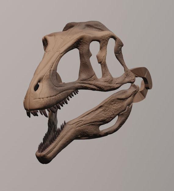 アクロカントサウルスの頭蓋骨マスク 3D プリント用 .STL ファイル