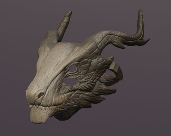 Forest Dragon Mask .STL files for 3D printing