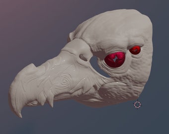 Máscara de pájaro de fantasía. Archivos STL para impresión 3D.